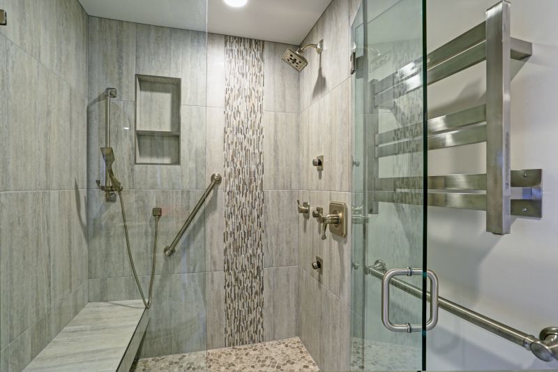 Contemporary Shower with Tiling